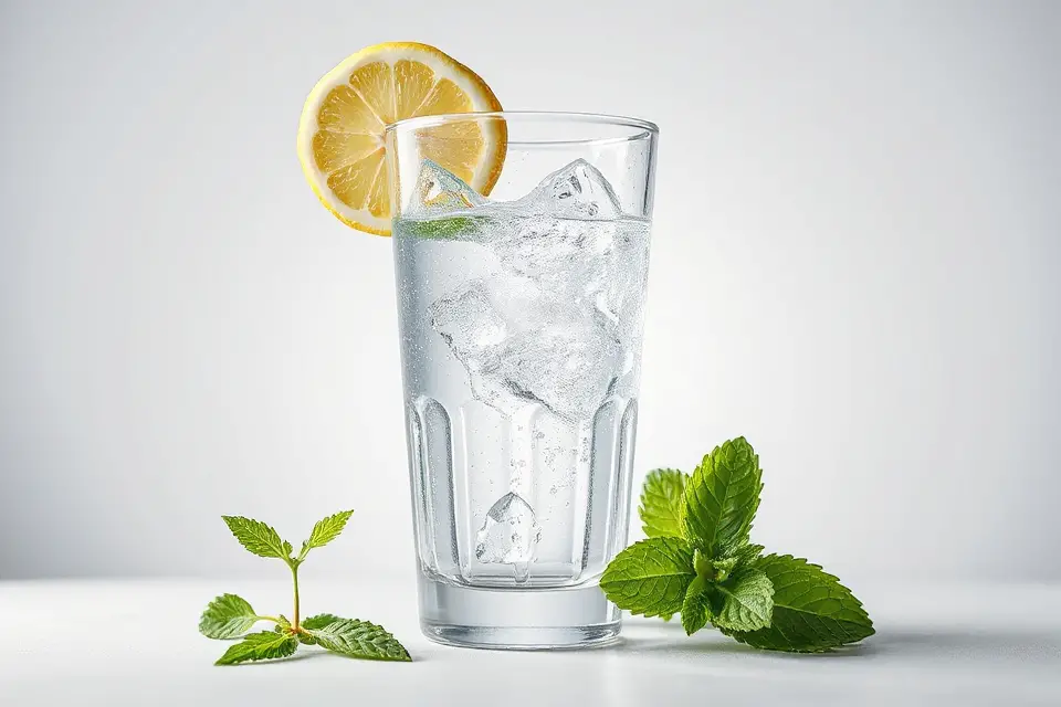 refreshing glass of water