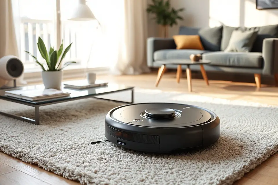 robot vacuum in home