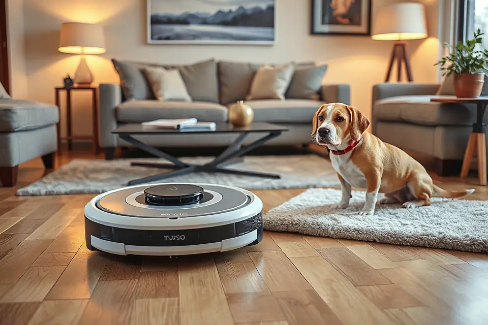 robot vacuum with dog