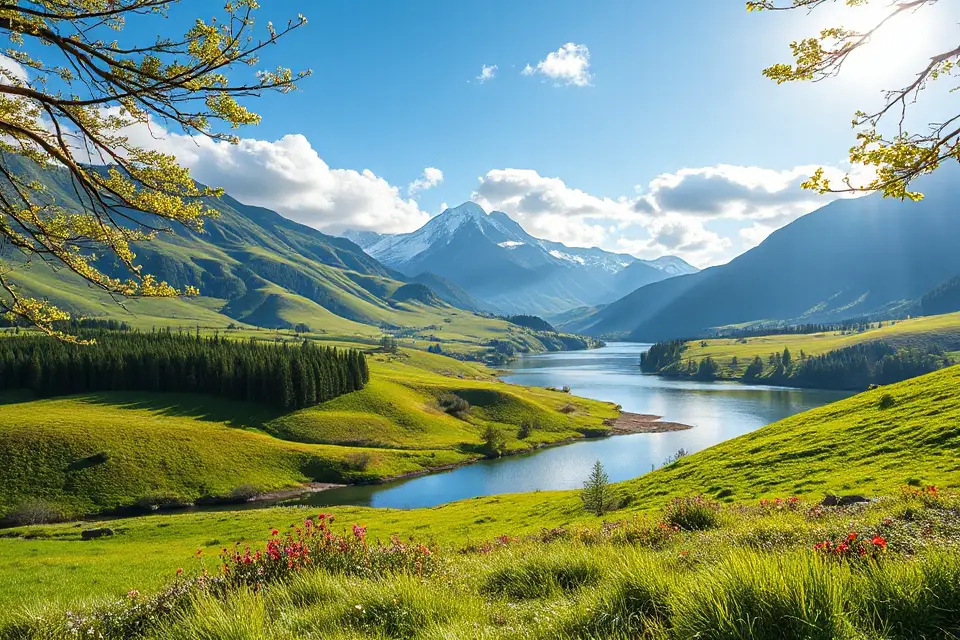 serene genshin impact landscape