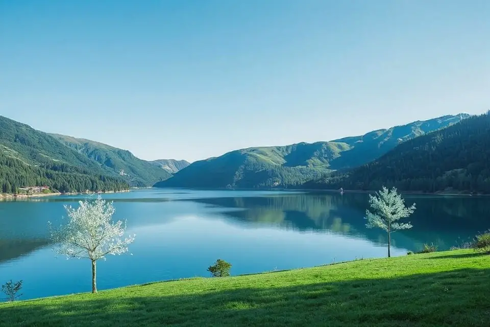 serene landscape with ai