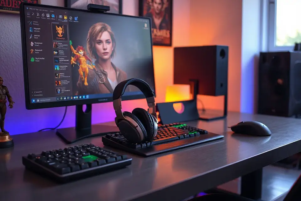 sleek gaming headset setup