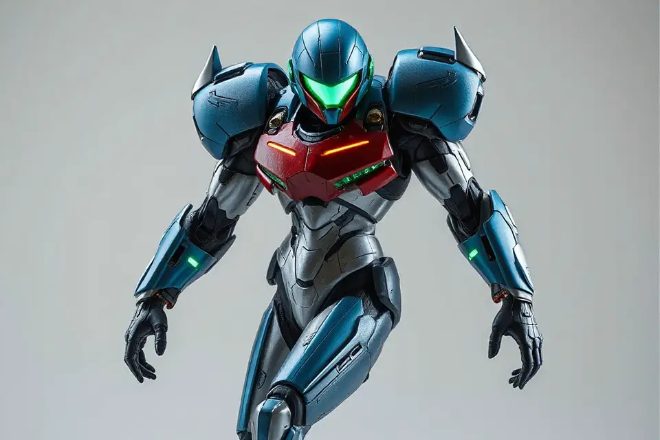sleek metroid armor stock photo