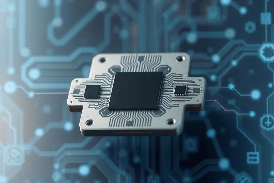 sleek microchip stock photo