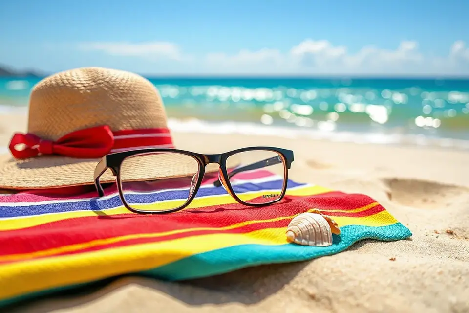 smart glasses on beach