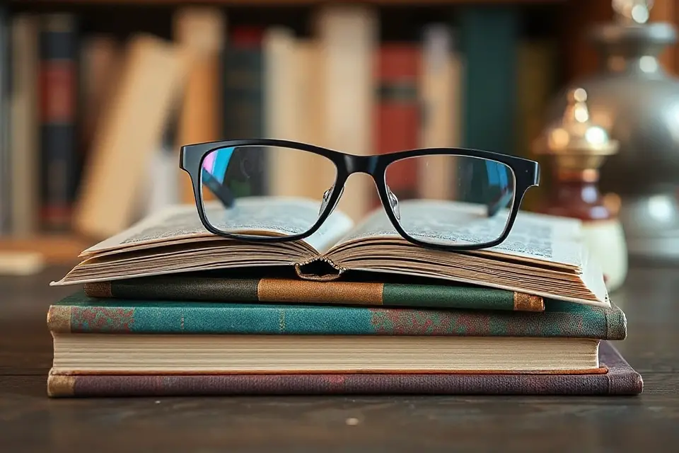 smart glasses on books