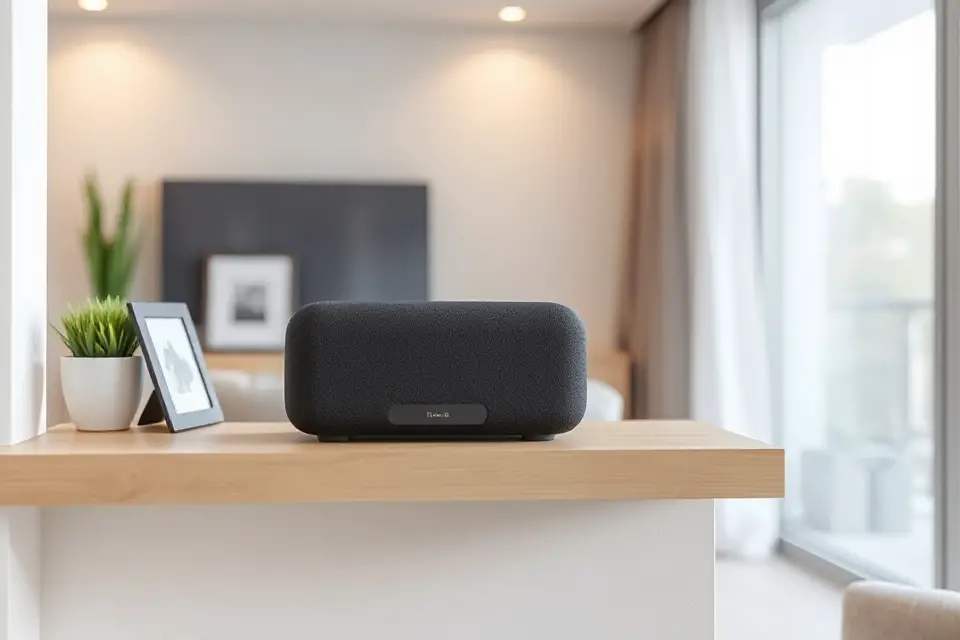 smart speaker shelf photo