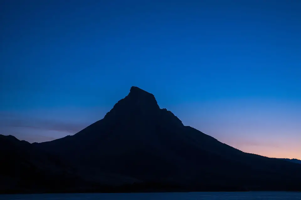 solitary mountain twilight photo