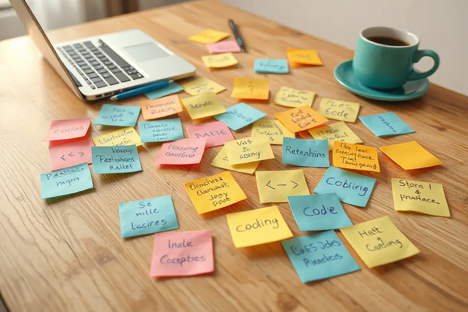 sticky notes coding concepts