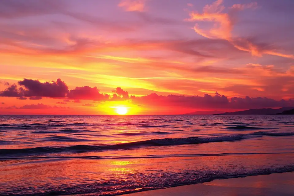 stunning sunset ocean photo