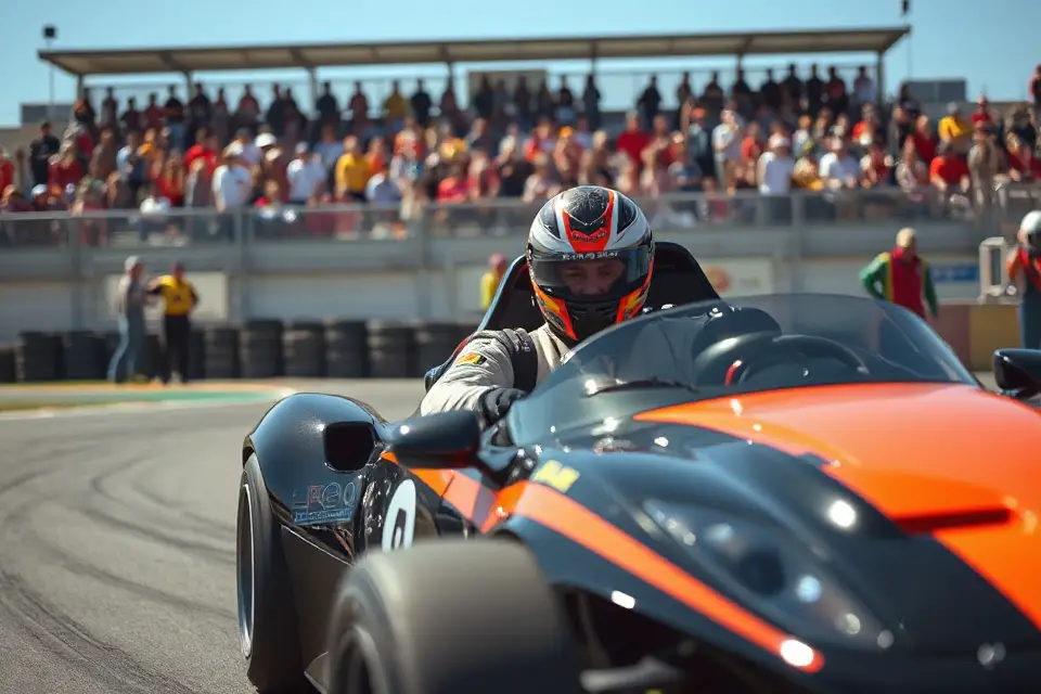 thrilling racer in action