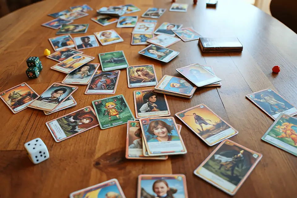 vibrant cards on table