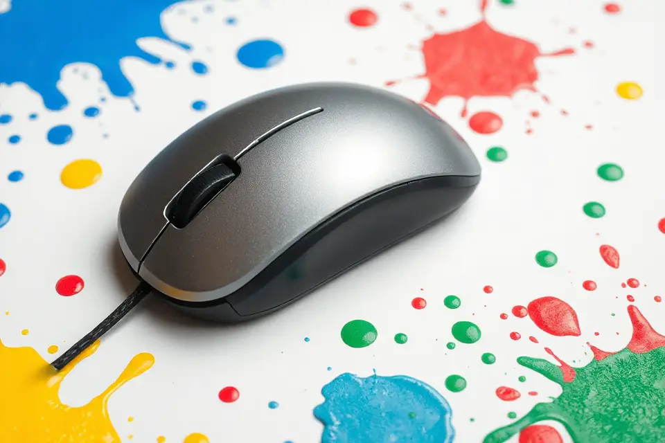 vibrant computer mouse art