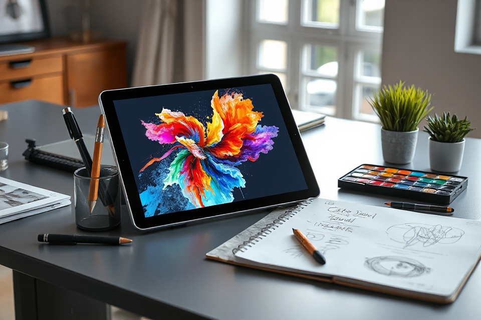 vibrant drawing tablet artwork