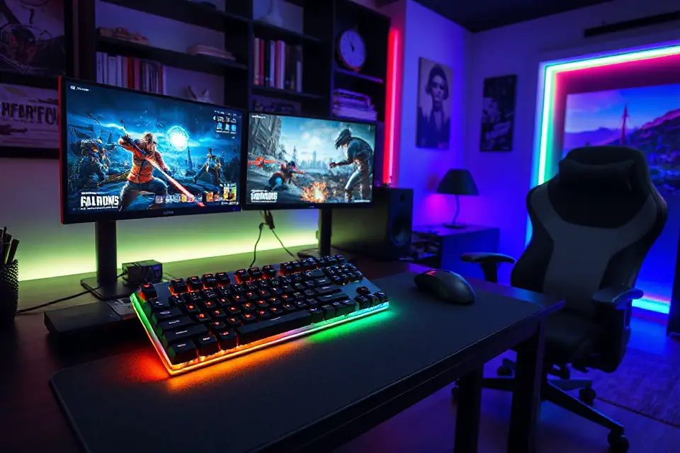 vibrant gaming keyboard photo