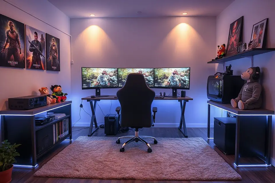 vibrant gaming room display