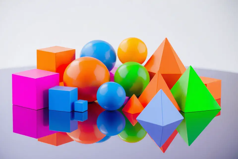 vibrant geometric shapes photo