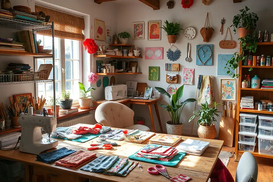 vibrant hobby room decor