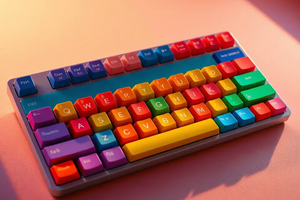 vibrant keyboard banal photo