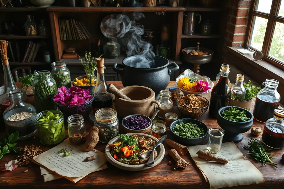 vibrant potions table ingredients