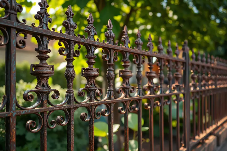 vintage iron fence photos