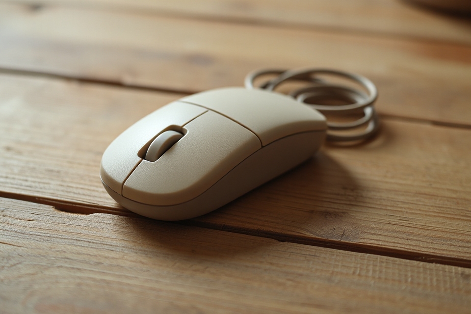 vintage mouse wooden background